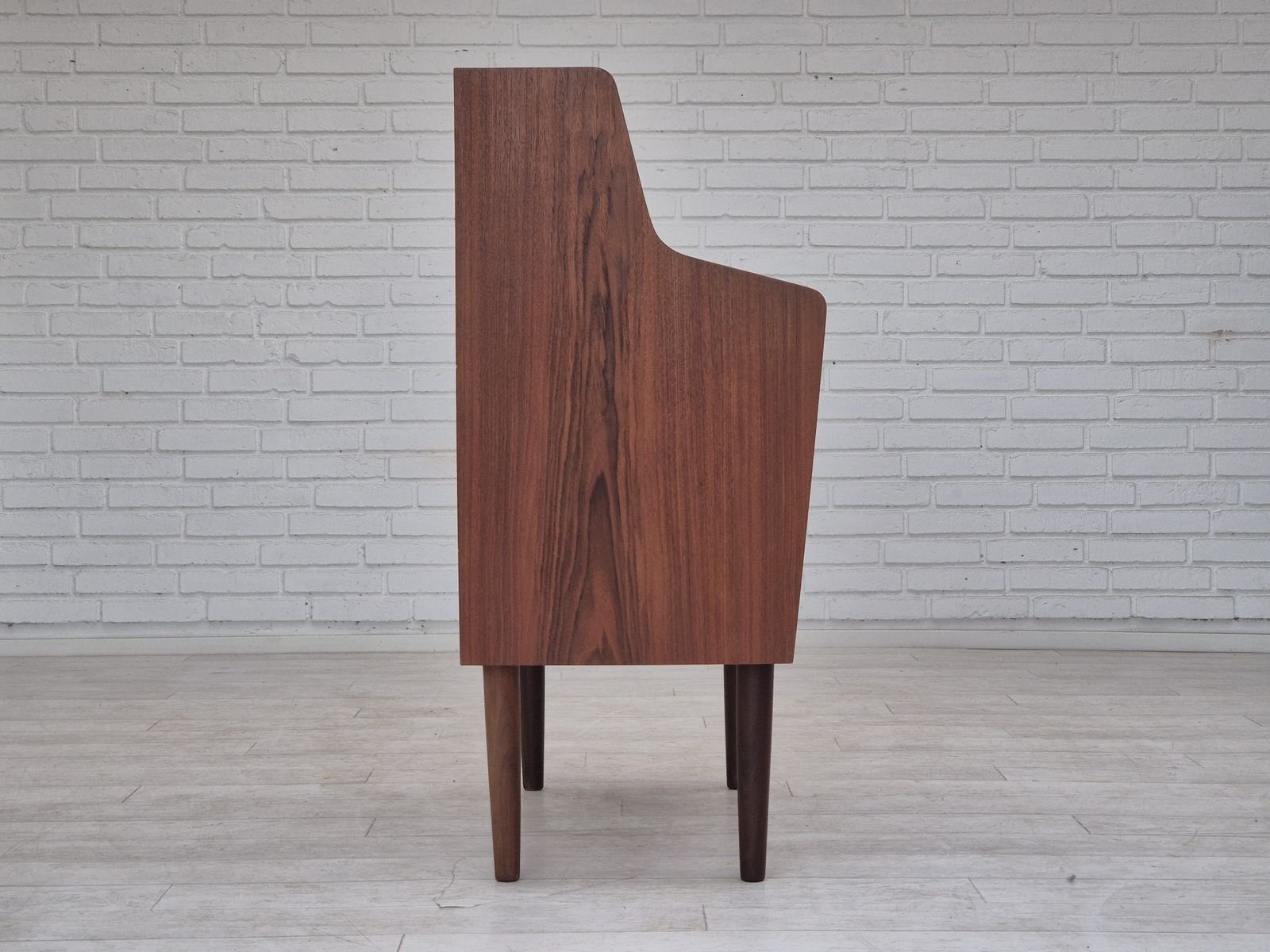 1960s, Danish Chest Of Drawers With Foldable Top/Mirror, Original Condition, Teak Wood. photo furniture
