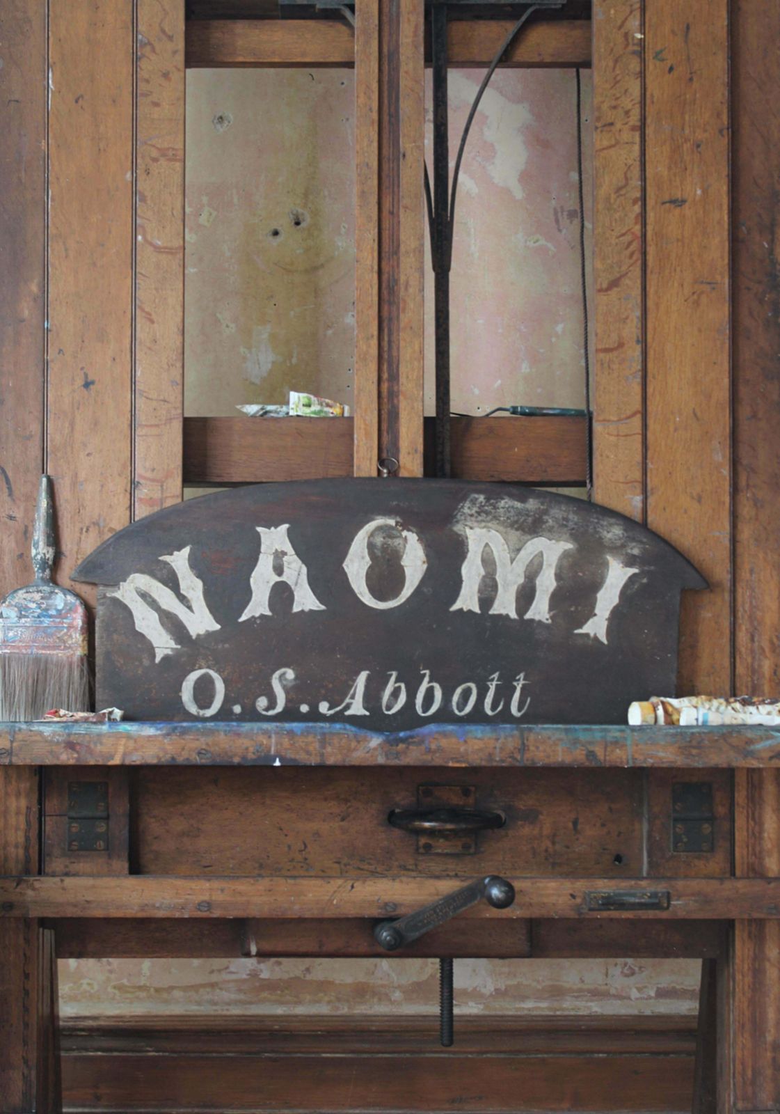 Early 20th C Stern Name Board "Naomi" Clovelly Fishing Boat Naval Maritime Ship photo vinterior