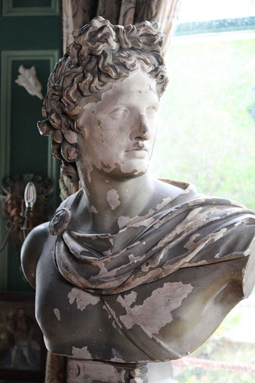 19th C Classical Plaster Bust Apollo By Louis Brugiotti London Grand Tour photo for sale