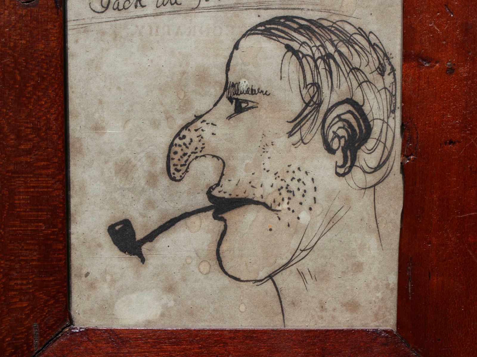 Early 20th C Folk Art American School Pen & Ink On Paper Jack The Giant Killer photo buy