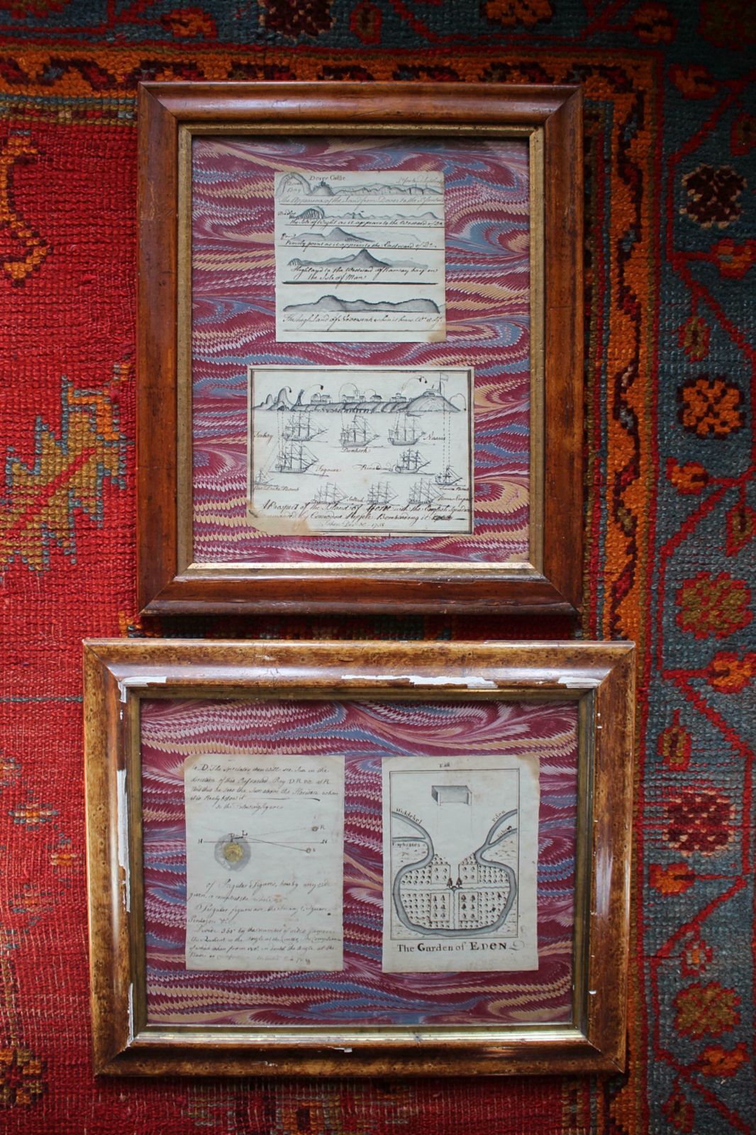 photo vinterior Late 18th C Sailors Naval Maritime Nautical Folk Art Pen & Ink Sketch's