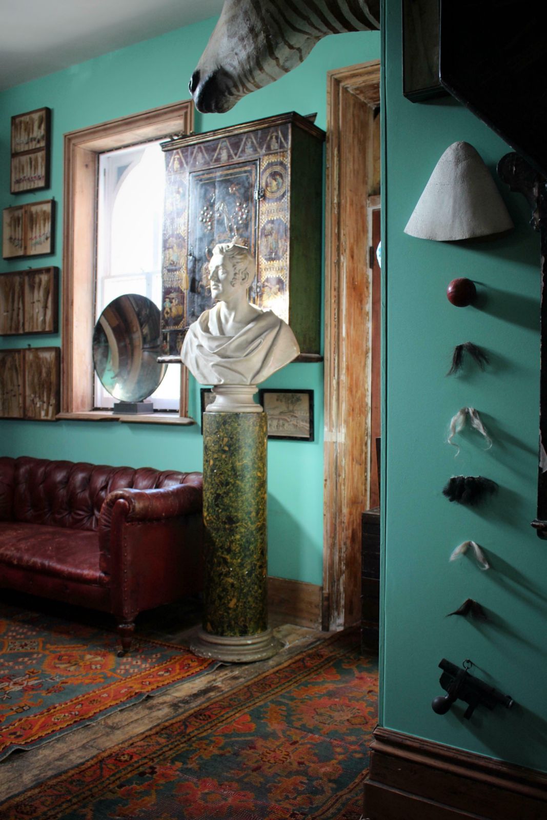 19thc Plaster Bust On Faux Porphyry Marble Column Of Architect Matthew Habershon photo furniture