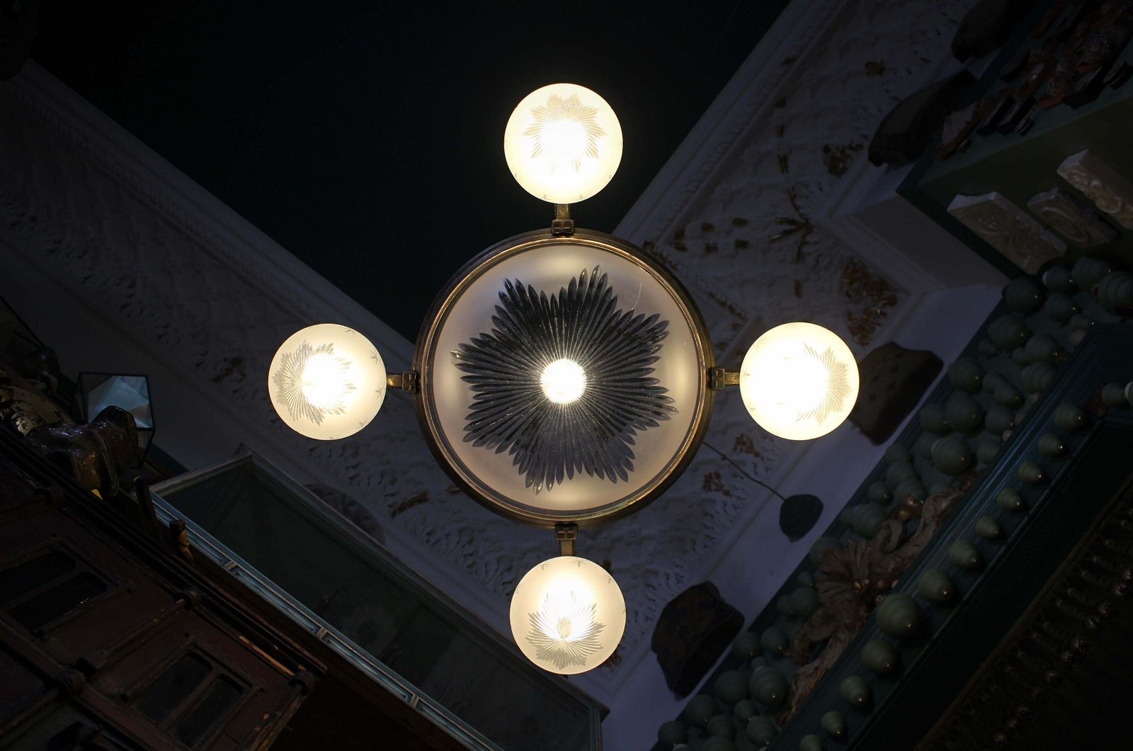 Large 19th C Regency Revival Bronze & Glass English Chandelier Pendant Light photo buy