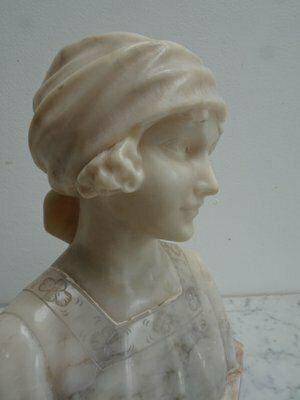 Early 20th Century Italian Marble Bust Of A Child photo vintage