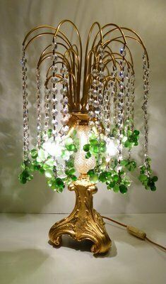photo furniture Waterfall Murano Table Lamp In Glass And Bronze, 1970s