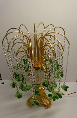 photo for sale Waterfall Murano Table Lamp In Glass And Bronze, 1970s
