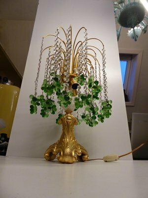 994.0 Waterfall Murano Table Lamp In Glass And Bronze, 1970s photo