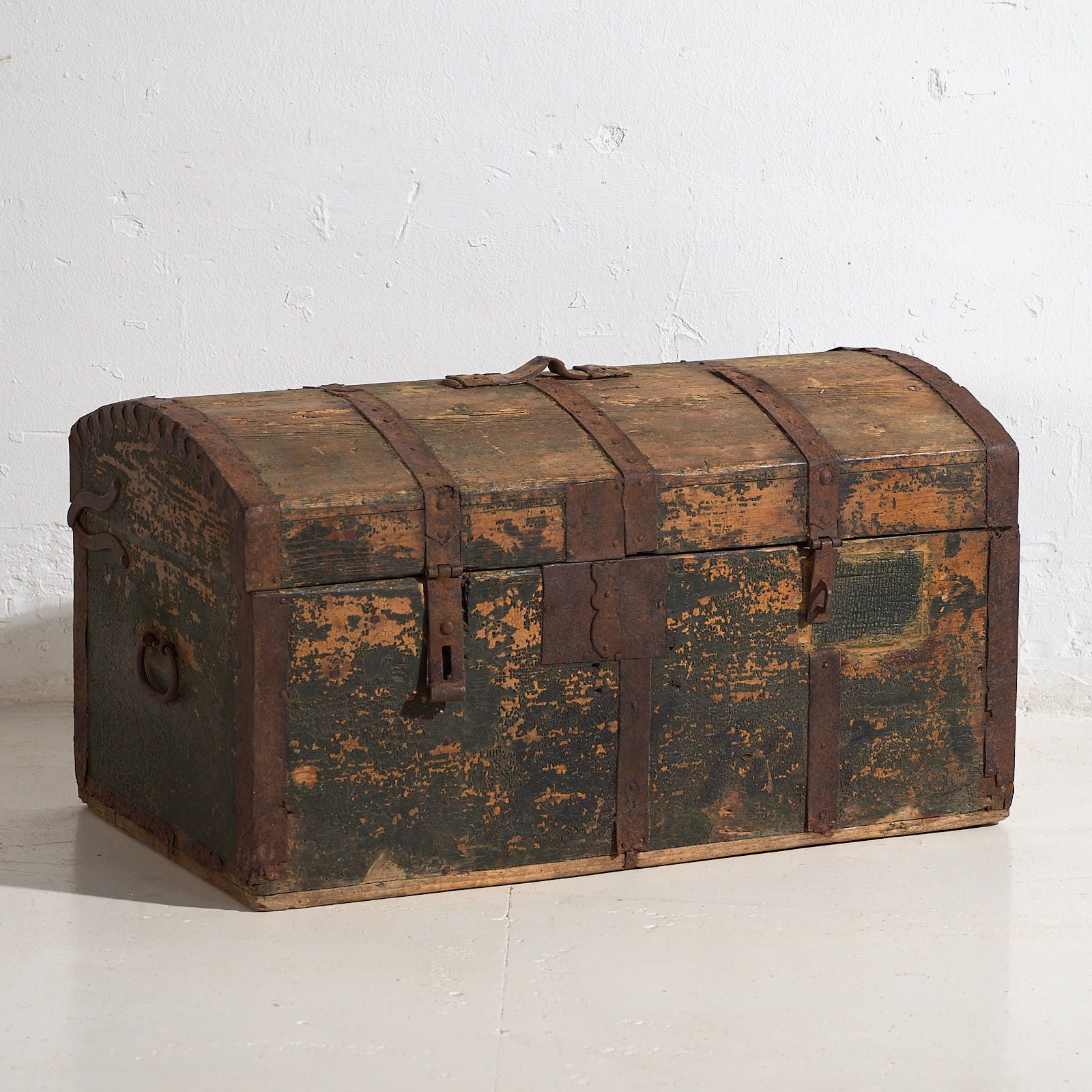 Antique Green Patina Antique Chest (C.1900) #32