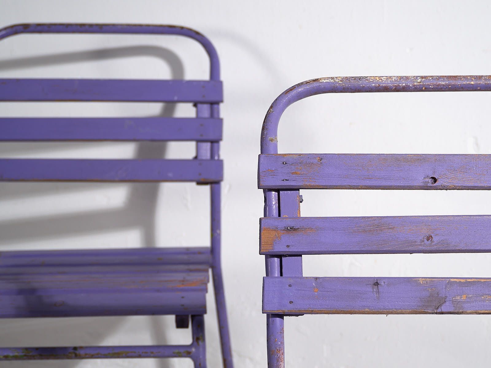 Violet Antique Patio Chairs (C.1920). Set Of 2 Pieces photo furniture