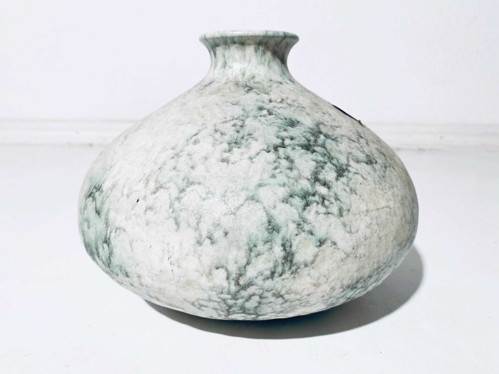Ruscha Big Fat Ceramic Vase / Model 303 3 White Green / 1950s Mid Century Vintage / West German Pottery photo Home Decor