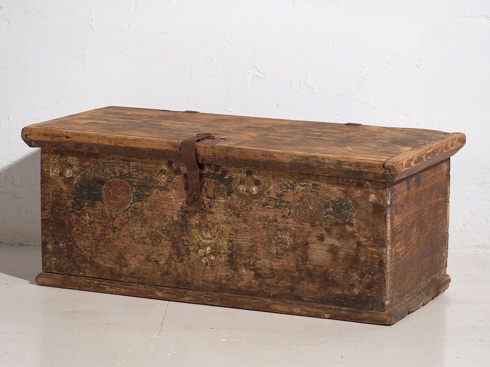 photo for sale Antique Painted Chest With Floral Motifs (C.1900) #72