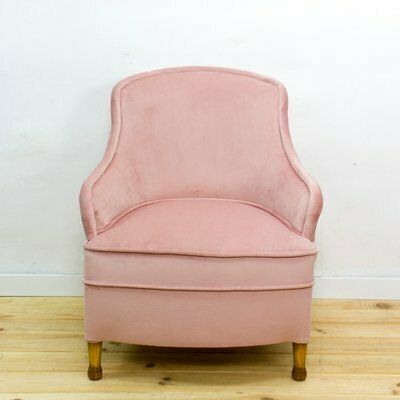 Mid Century Fabric And Wood Armchair, 1950s photo for sale