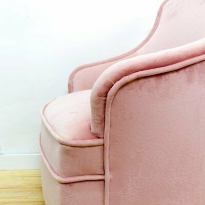 photo vintage Mid Century Fabric And Wood Armchair, 1950s