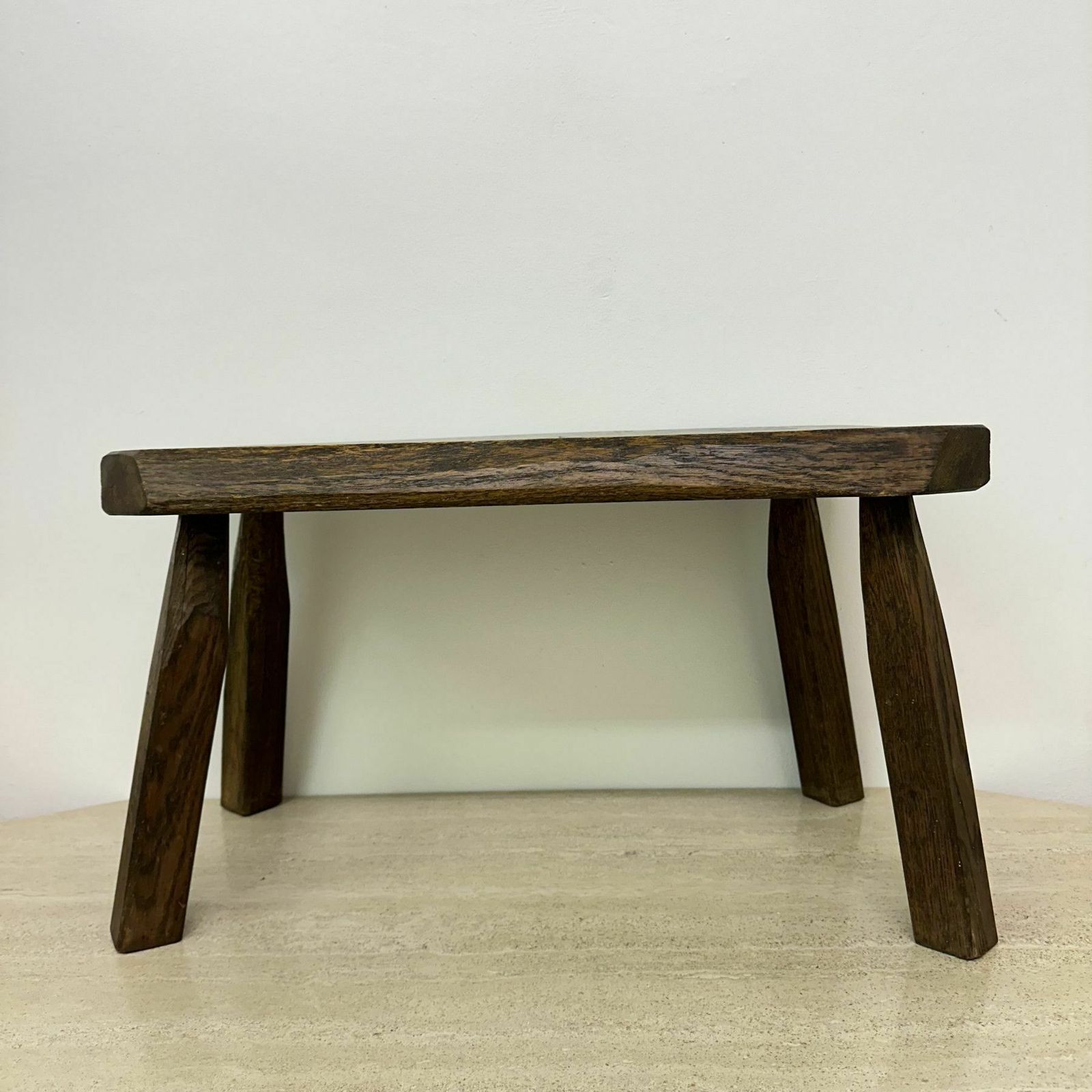 Brutalistisch Massief Eiken Bijzettafel, Jaren 1970