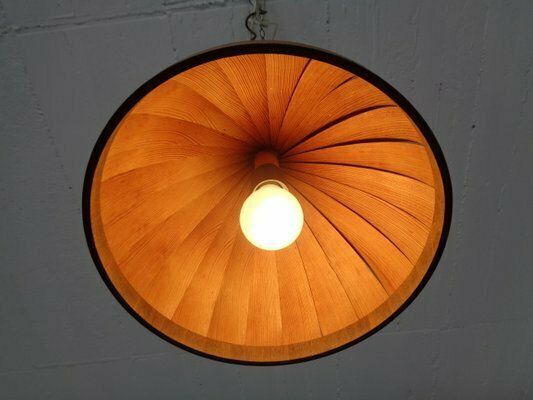 photo furniture Wooden Lamella Pendant Lamps By Linus Bopp For Limbach, 1960s, Set Of 2