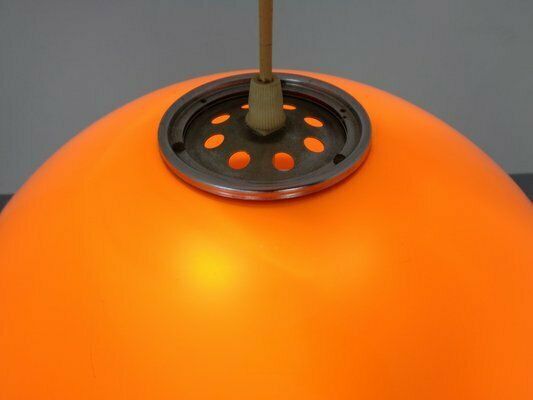 photo vinterior Space Age Orange & White Ceiling Lamp, Italy, 1970s