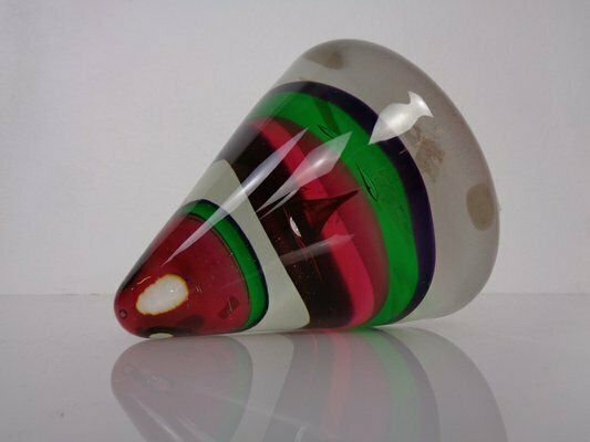 Sommerso Murano Cone Glass Paperweight, Italy, 1970s photo buy