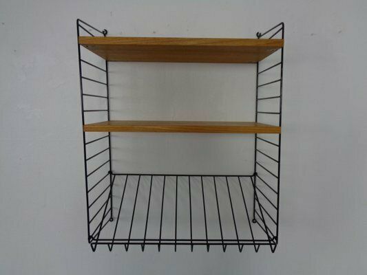 Swedish Wall Unit In Ash And Metal By Kajsa & Nils Nisse Strinning For String, 1950s