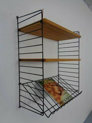 Swedish Wall Unit In Ash And Metal By Kajsa & Nils Nisse Strinning For String, 1950s photo Furniture