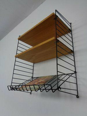 Swedish Wall Unit In Ash And Metal By Kajsa & Nils Nisse Strinning For String, 1950s photo vinterior