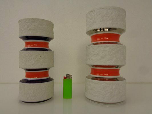 Space Age Op Art Vases From Royal Kpm, 1960s, Set Of 2 photo for sale