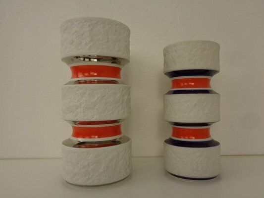 Space Age Op Art Vases From Royal Kpm, 1960s, Set Of 2 photo Home Decor