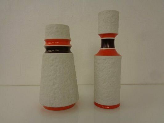 Space Age Op Art Vases From Royal Kpm, 1960s, Set Of 2