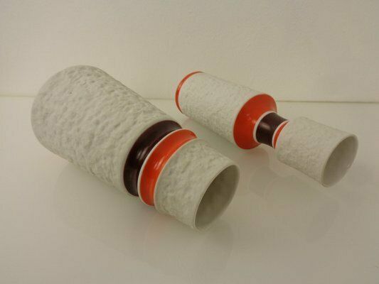 Home Decor Space Age Op Art Vases From Royal Kpm, 1960s, Set Of 2 photo