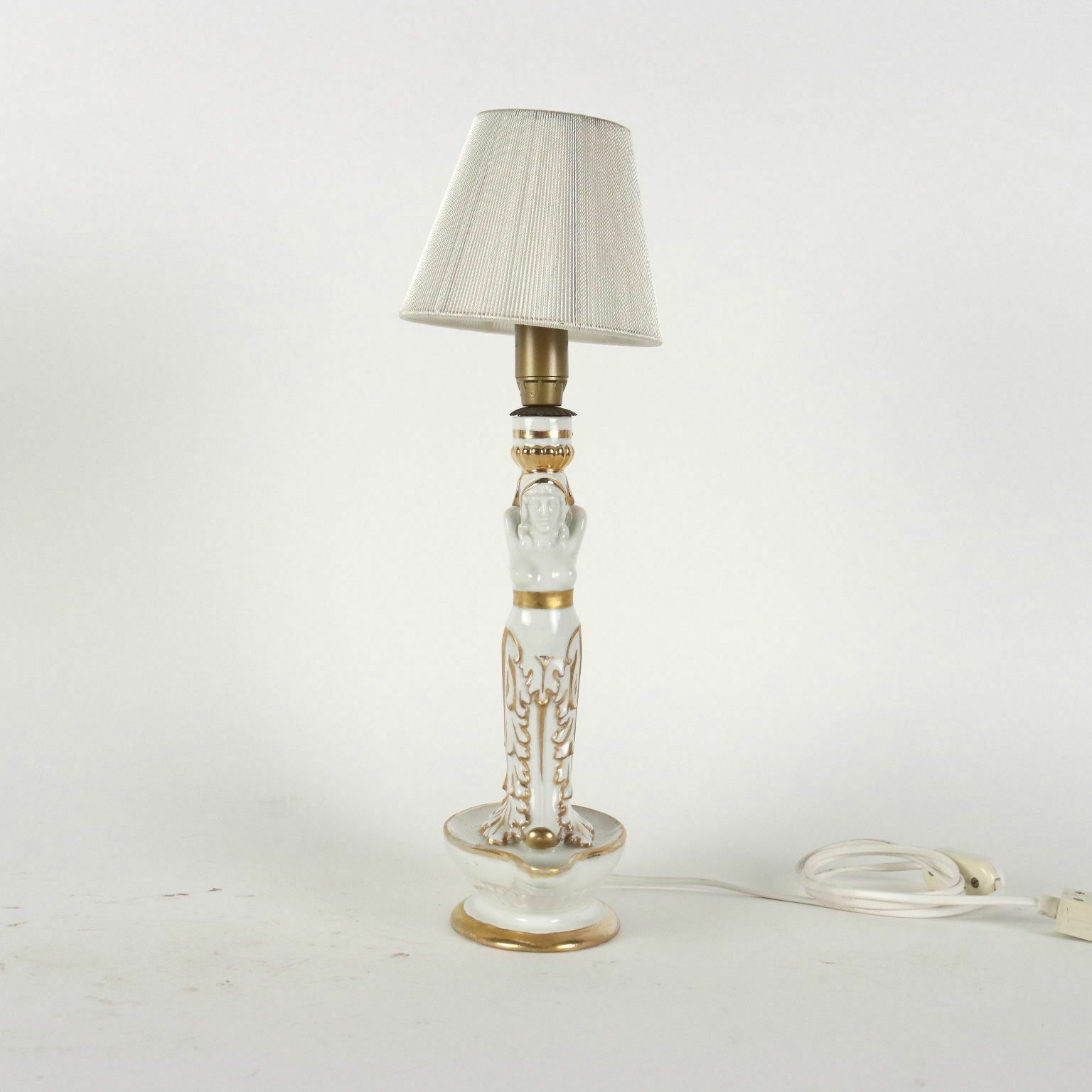 Pair Of Neoclassical Style Lamps Porcelain Italy XX Century photo buy