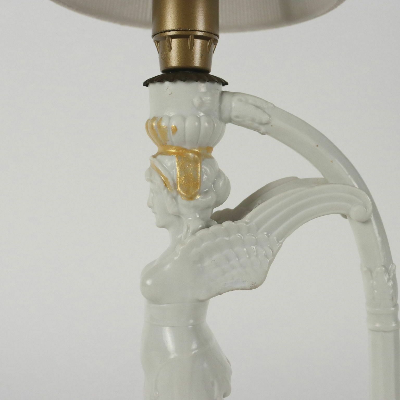 photo furniture Pair Of Neoclassical Style Lamps Porcelain Italy XX Century