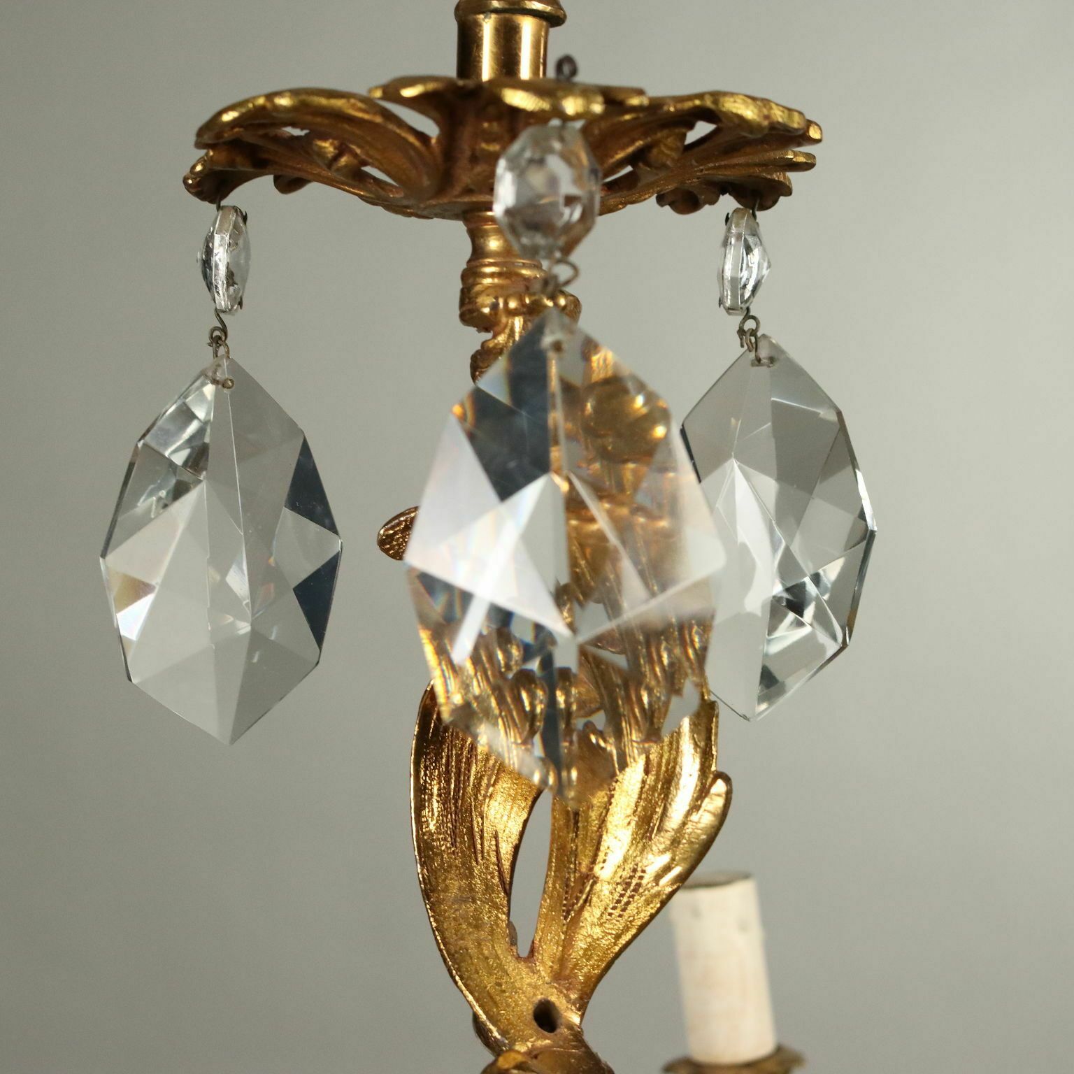 Antique Chandelier Rococo Style Gilded Bronze XX Century photo Lighting