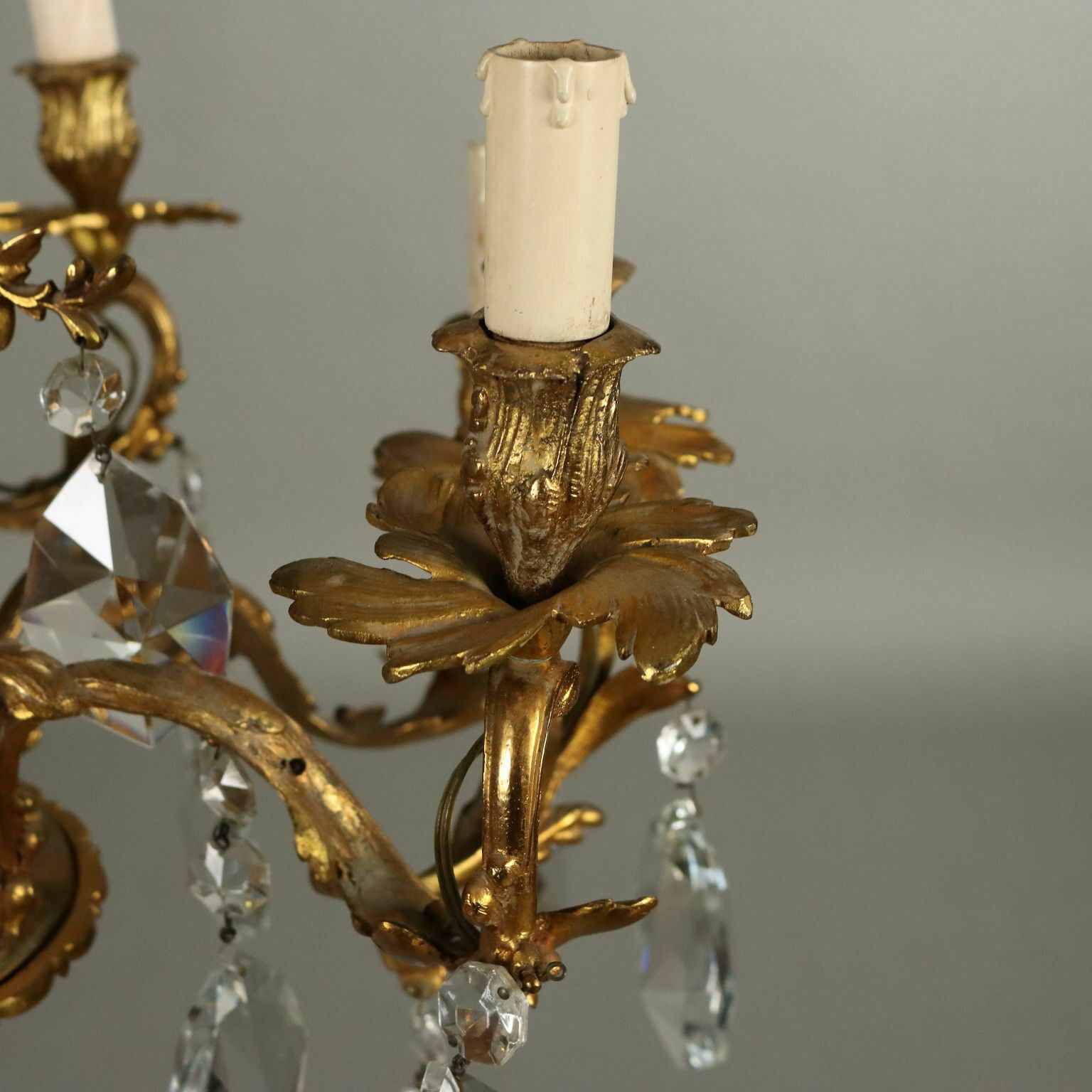 Antique Chandelier Rococo Style Gilded Bronze XX Century photo 590.0