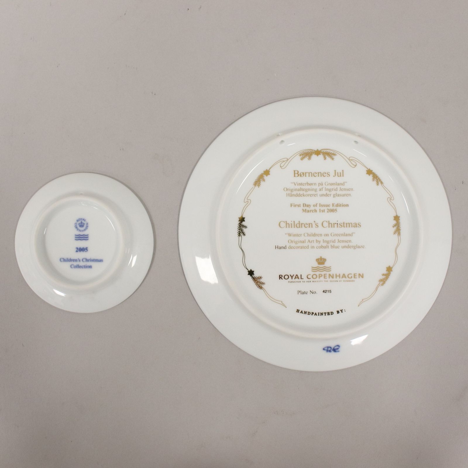 Royal Copenhaghen Plate Christmas Children Blue Porcelain 2005 photo Home Decor