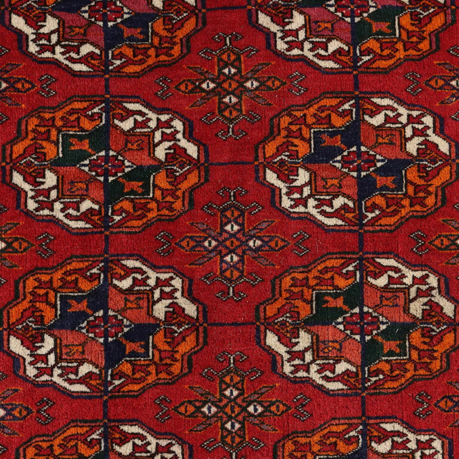 Antique Bukhara Carpet Wool Thin Knot Turkmenistan 131 X 79 In photo for sale