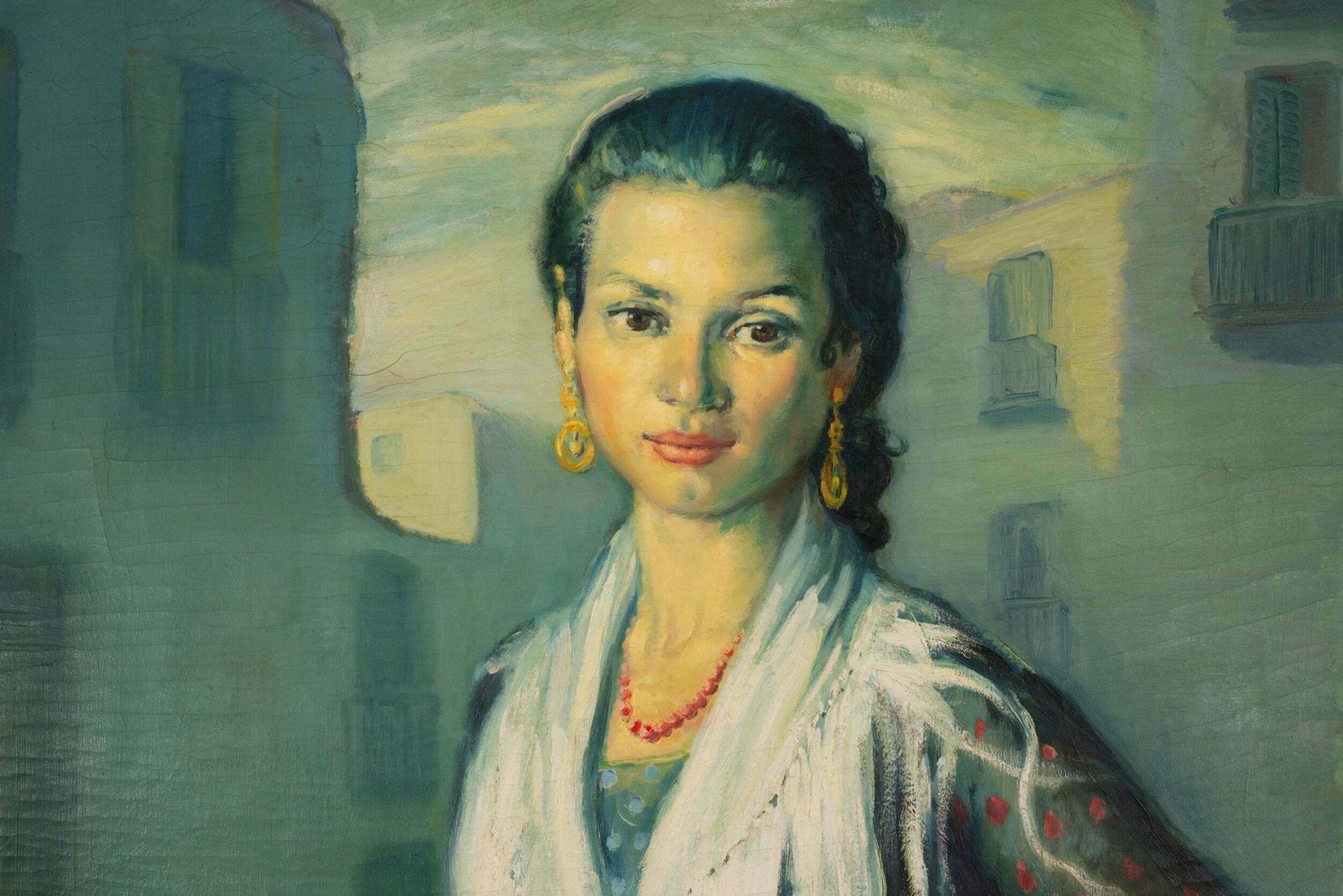"Gipsy Rosario" Uit Montjuich – José Lamuño – Ingelijst Olieverfschilderij Op Doek photo Kunst