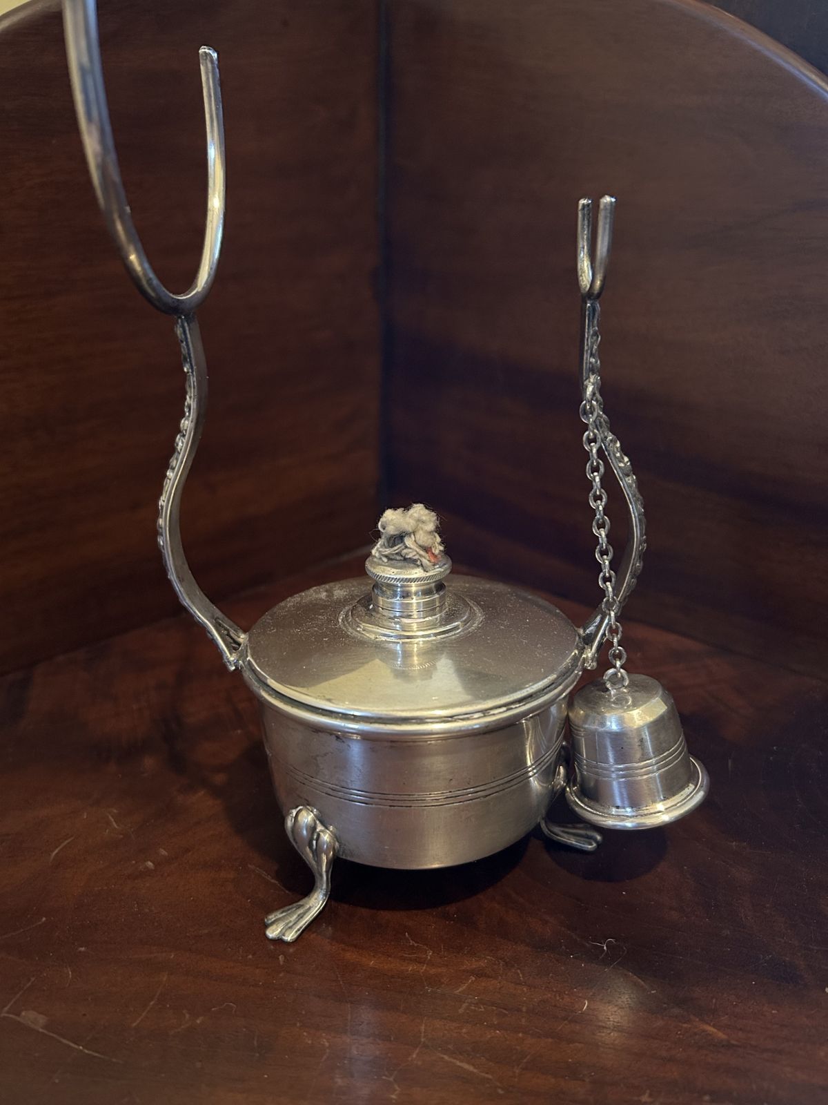 1950s P.H. Vogel And Co Silver Plated Brandy Warmer And Glass Stand photo buy