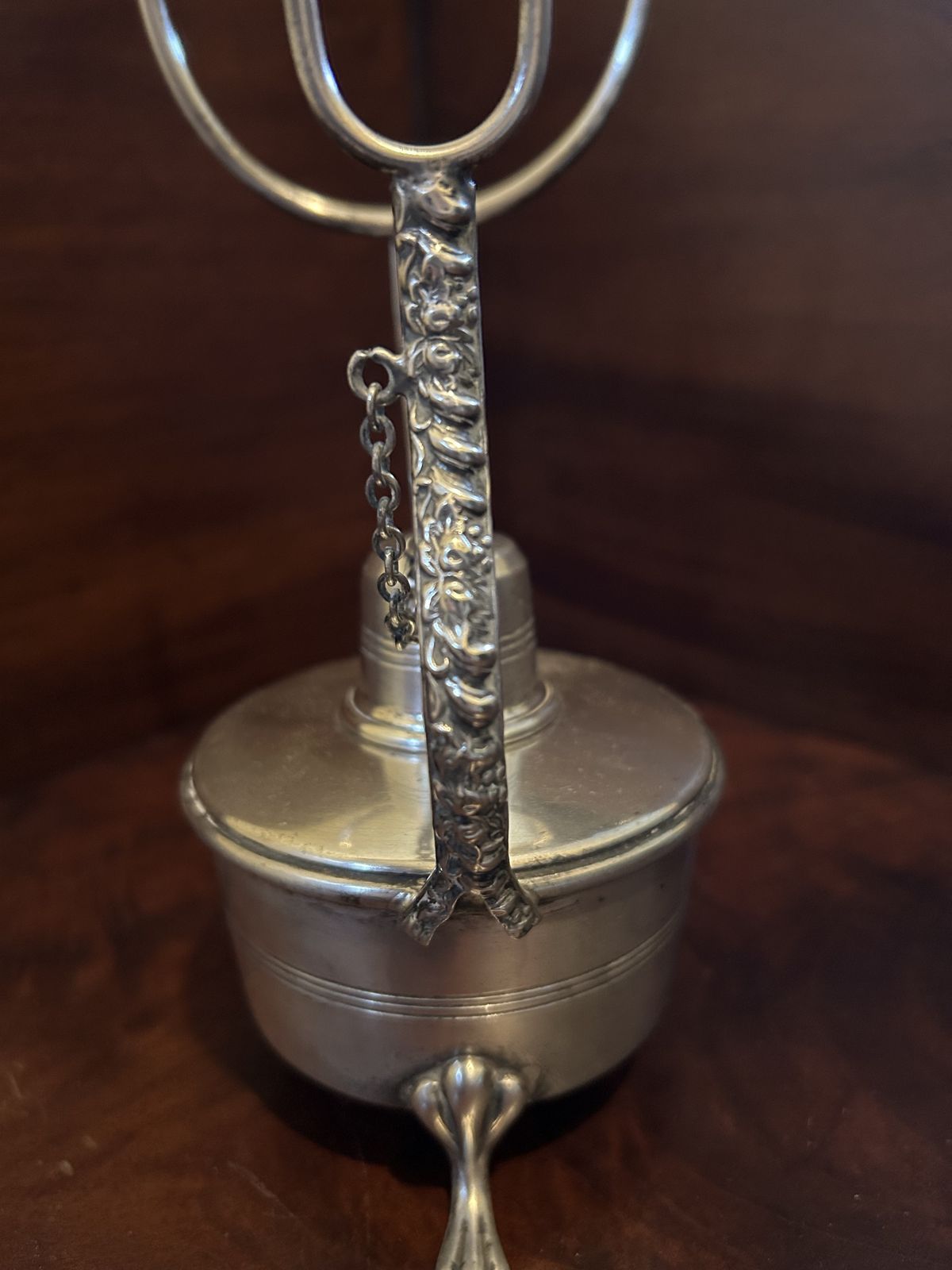 1950s P.H. Vogel And Co Silver Plated Brandy Warmer And Glass Stand photo vintage