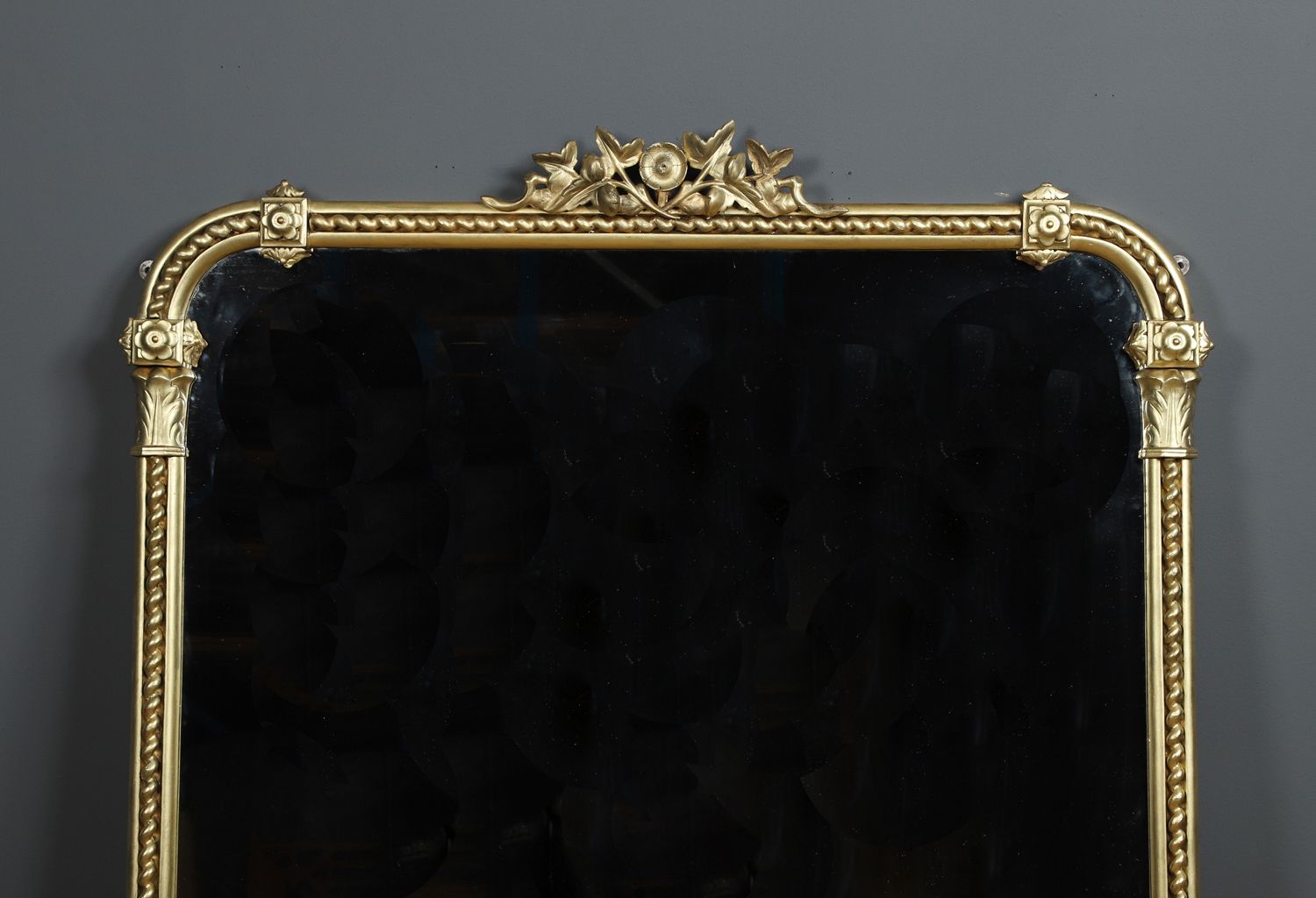 Large 5ft English Regency / William IV Carved Gilt Wall Hanging Overmantle / Overmantel / Mantelpiece Mirror (Circa 1835) photo for sale