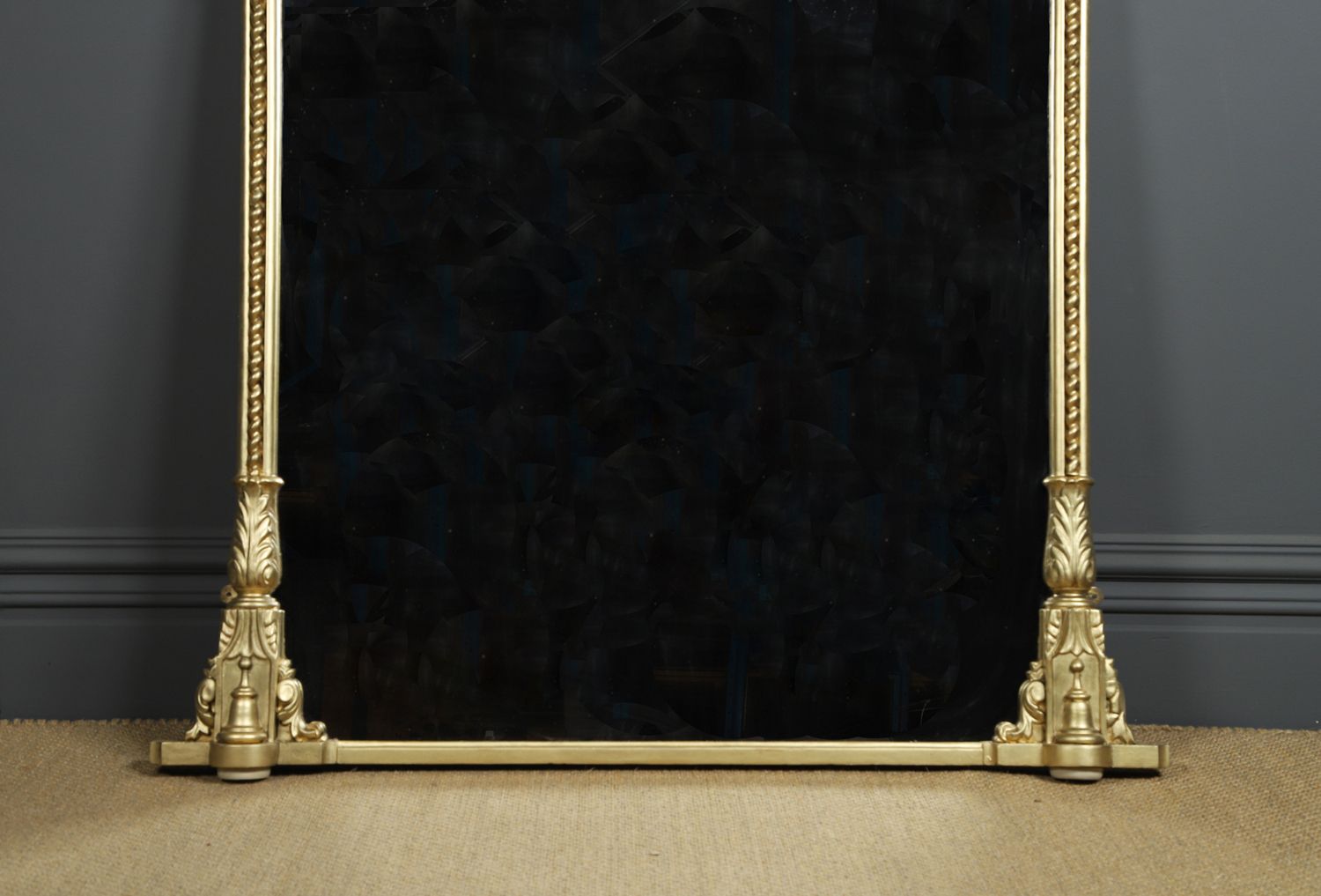 Large 5ft English Regency / William IV Carved Gilt Wall Hanging Overmantle / Overmantel / Mantelpiece Mirror (Circa 1835) photo vinterior