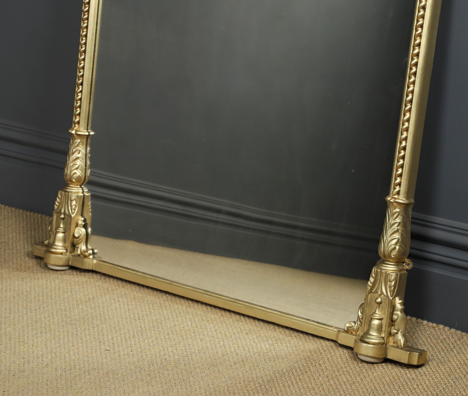 photo buy Large 5ft English Regency / William IV Carved Gilt Wall Hanging Overmantle / Overmantel / Mantelpiece Mirror (Circa 1835)