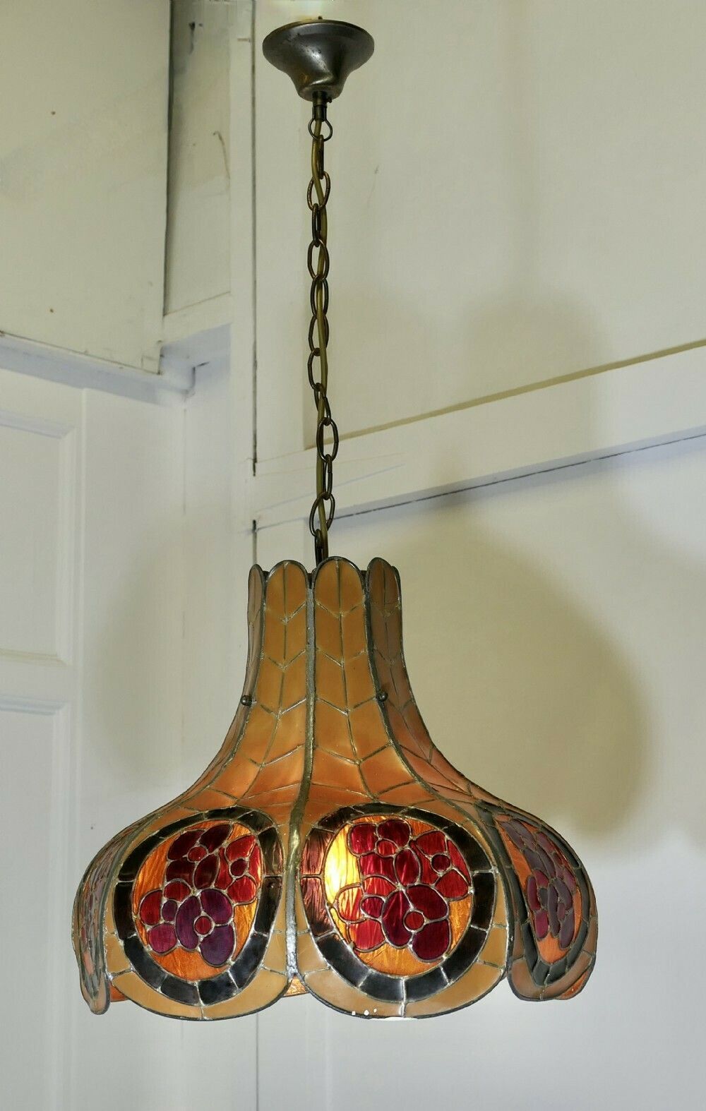 Pop Art Classic, A 1960s Tiffany Style Moulded Leaded Ceiling Shade