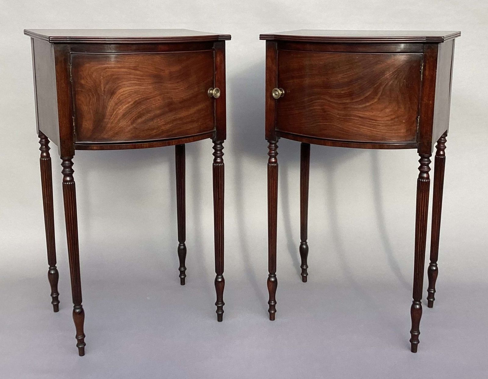 Fine George III Pair Of Mahogany Bedside Cabinets / Cupboards photo furniture