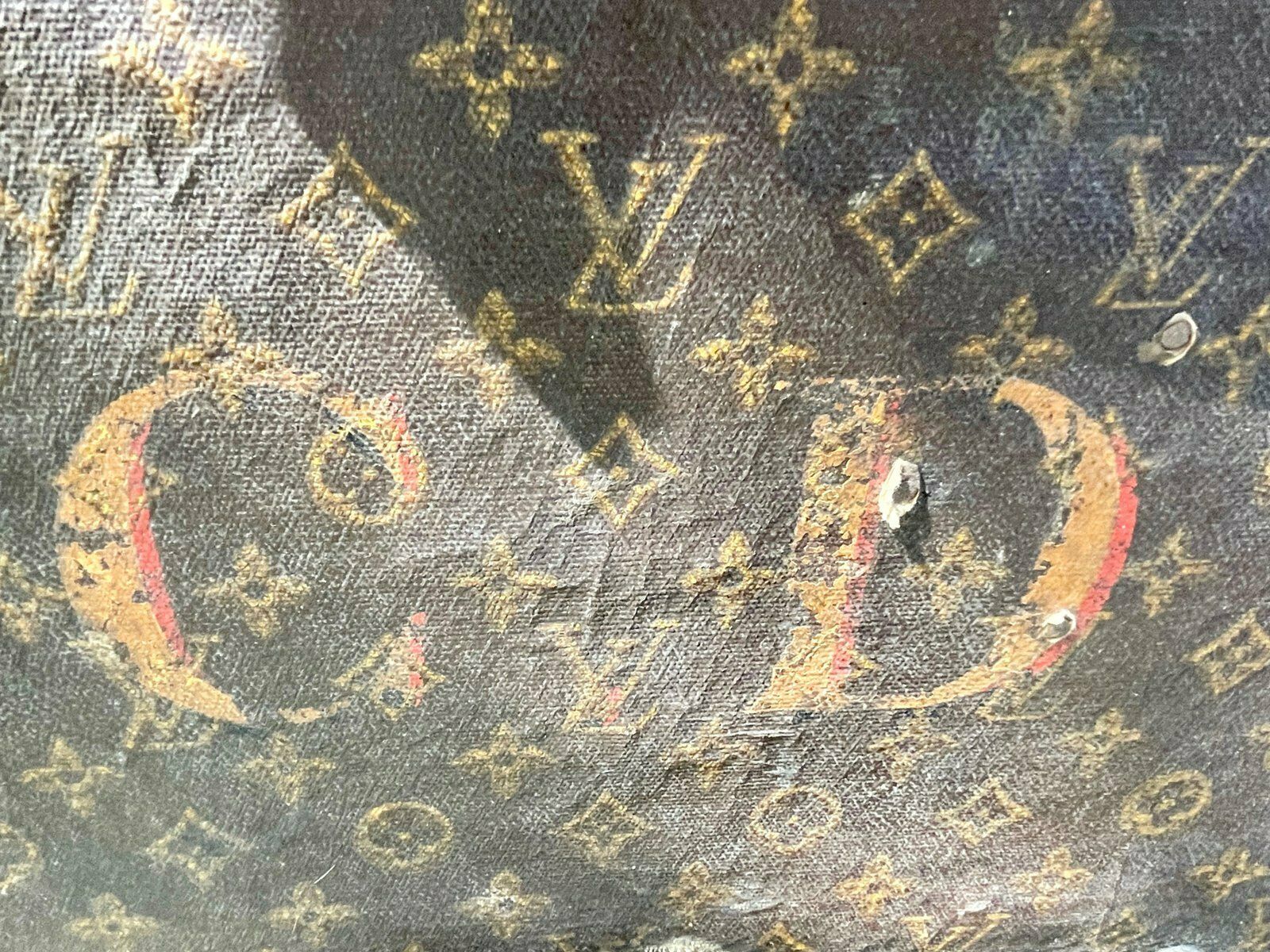 photo for sale Antique Trunk In Lv Monogram Canvas From Louis Vuitton, France, 1924