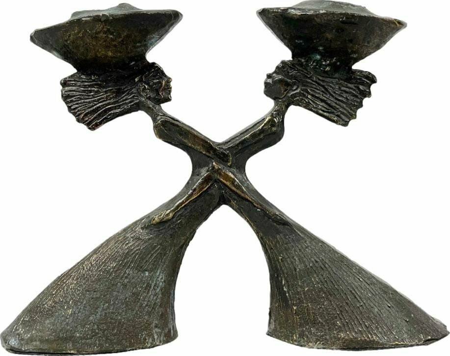 Dutch Bronze Plating Sculpture Candleholder By C. Ammerlan Van Niekerk, 2000s photo Home Decor