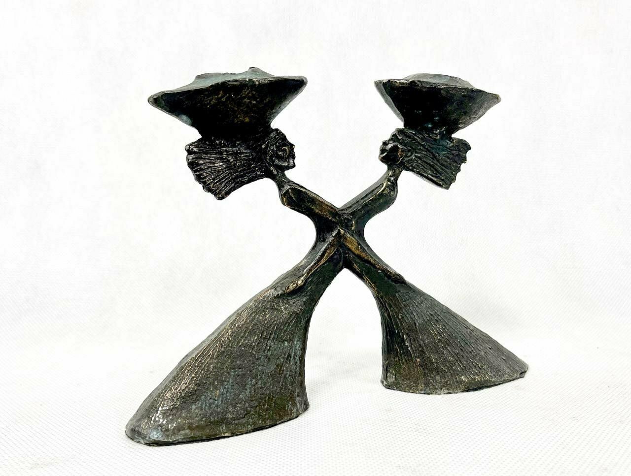 Dutch Bronze Plating Sculpture Candleholder By C. Ammerlan Van Niekerk, 2000s photo buy