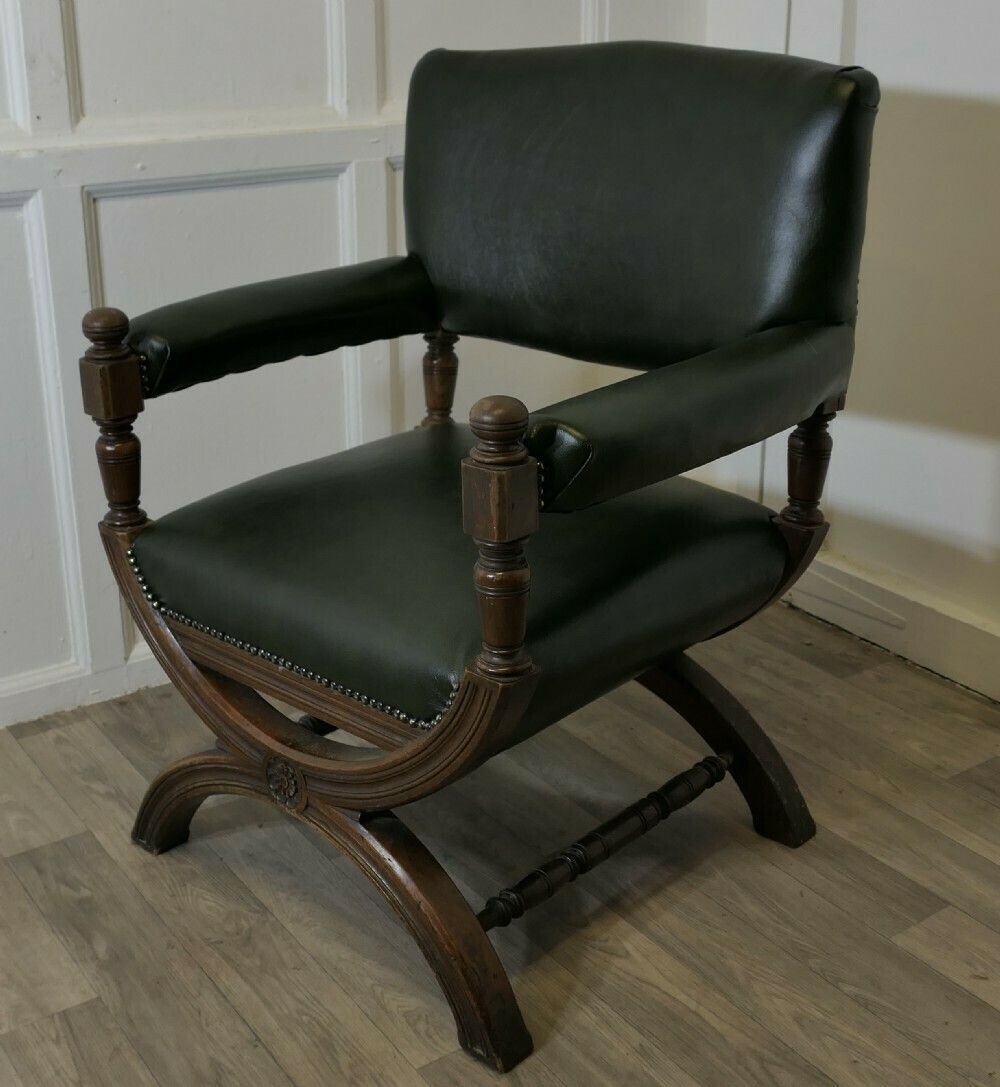 A Handsome Piece, 19th Century X Framed Desk Chair photo for sale