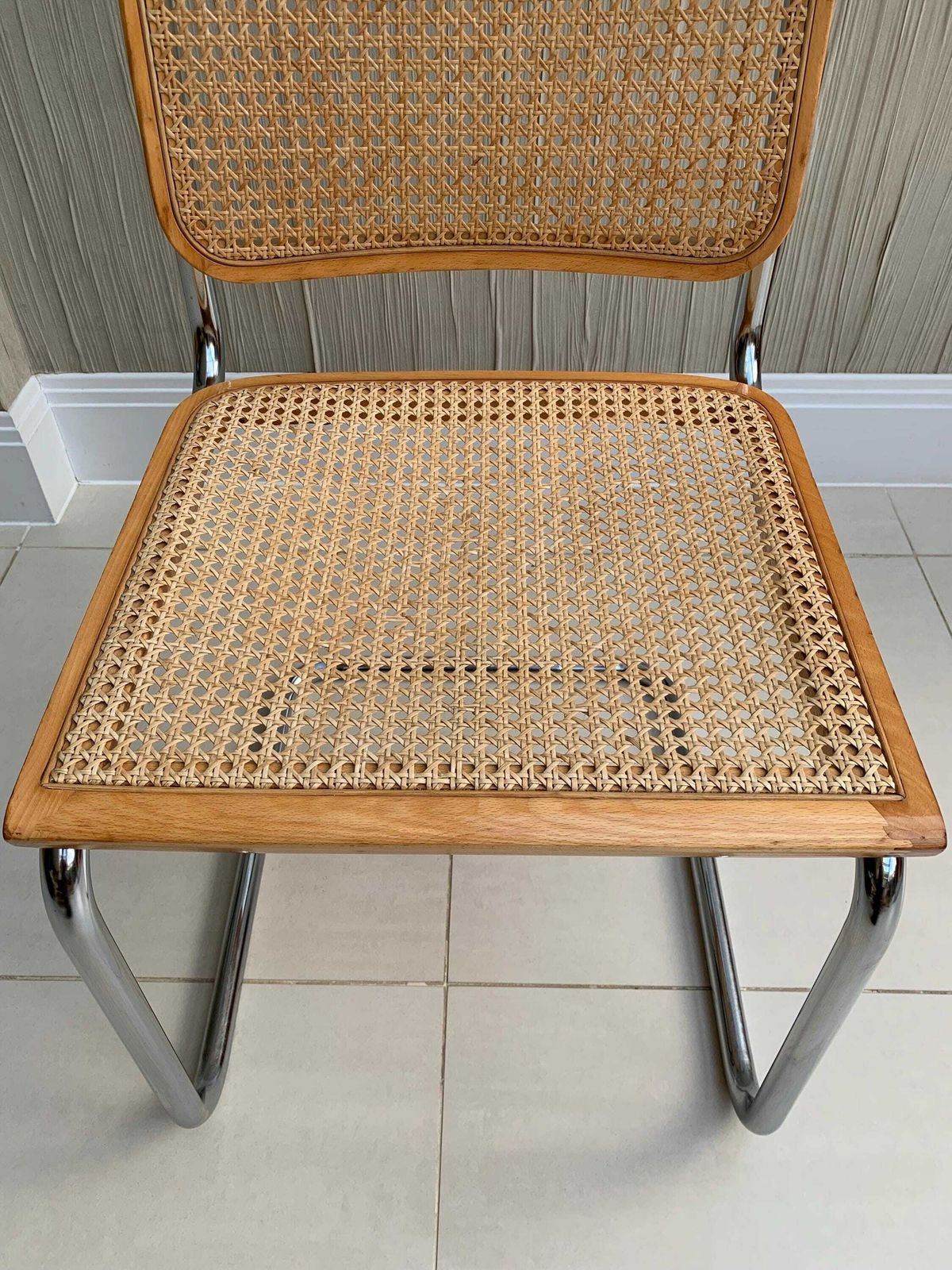 A Bauhaus Blond Cesca Style Chair Vintage 1980s photo vintage