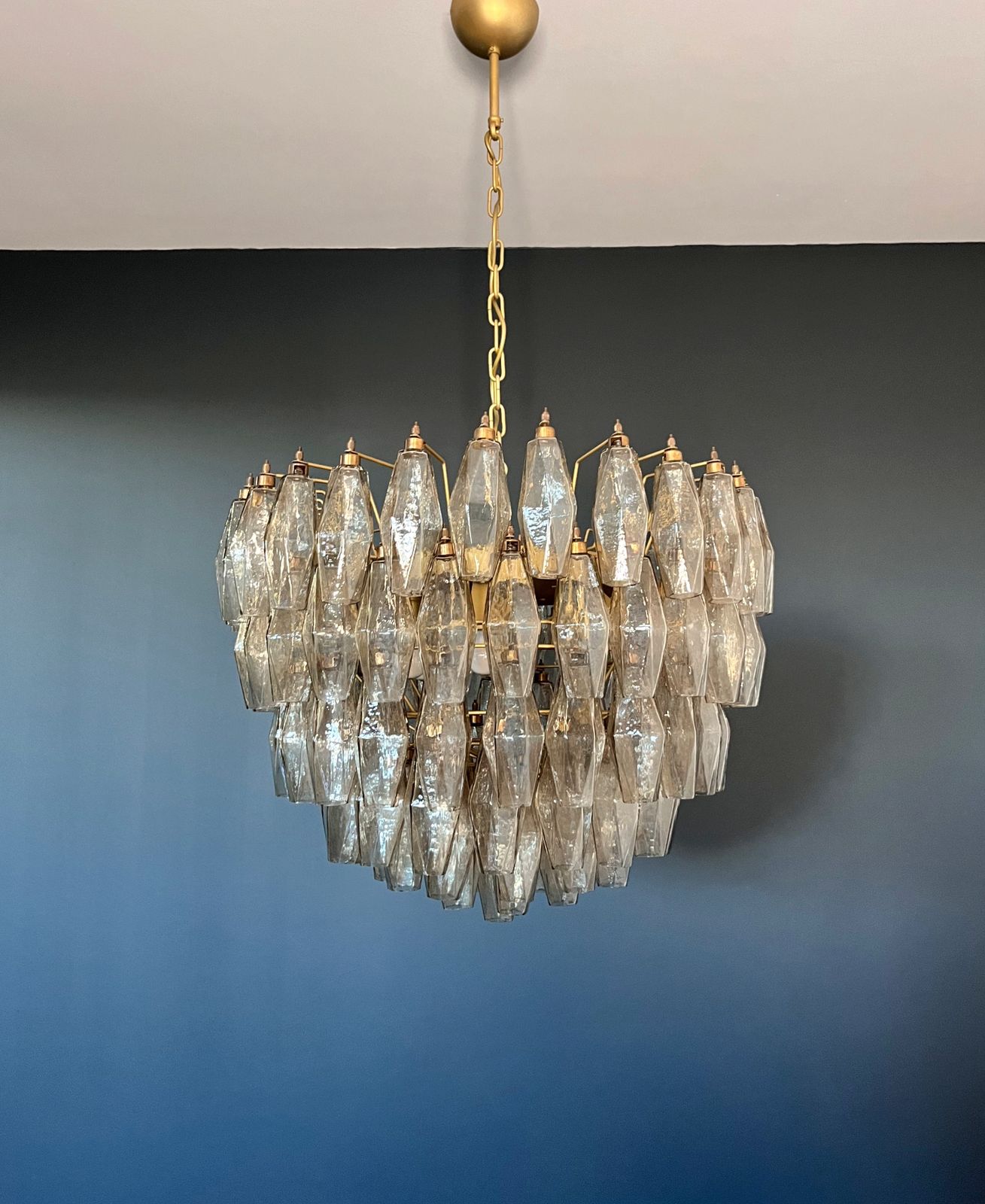Amazing Murano Glass Candelier – 111  Smoked Poliedri photo furniture
