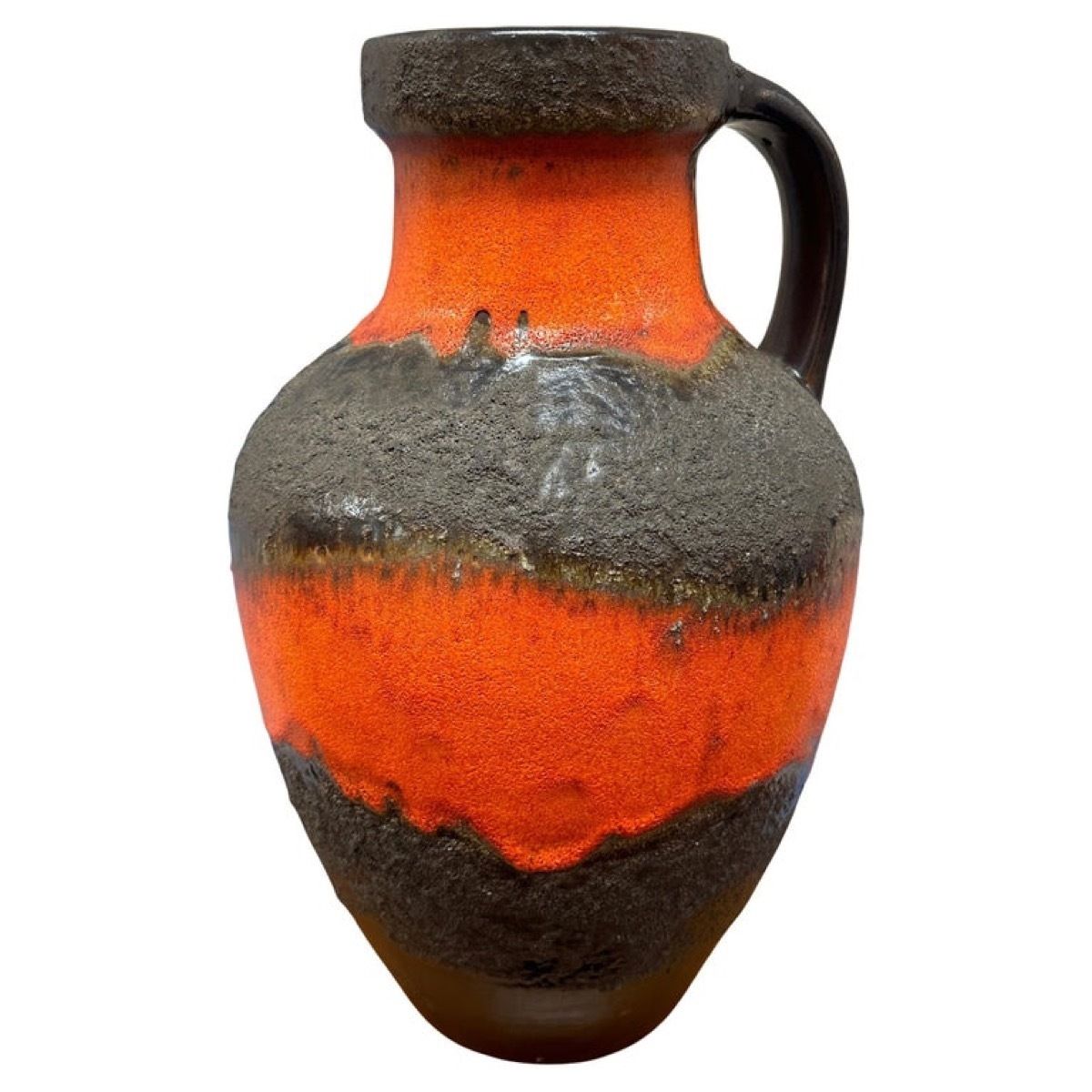 Large 1970s German Carstens Tönnieshof Fat Lava Jug Vase Model No: 7315 45