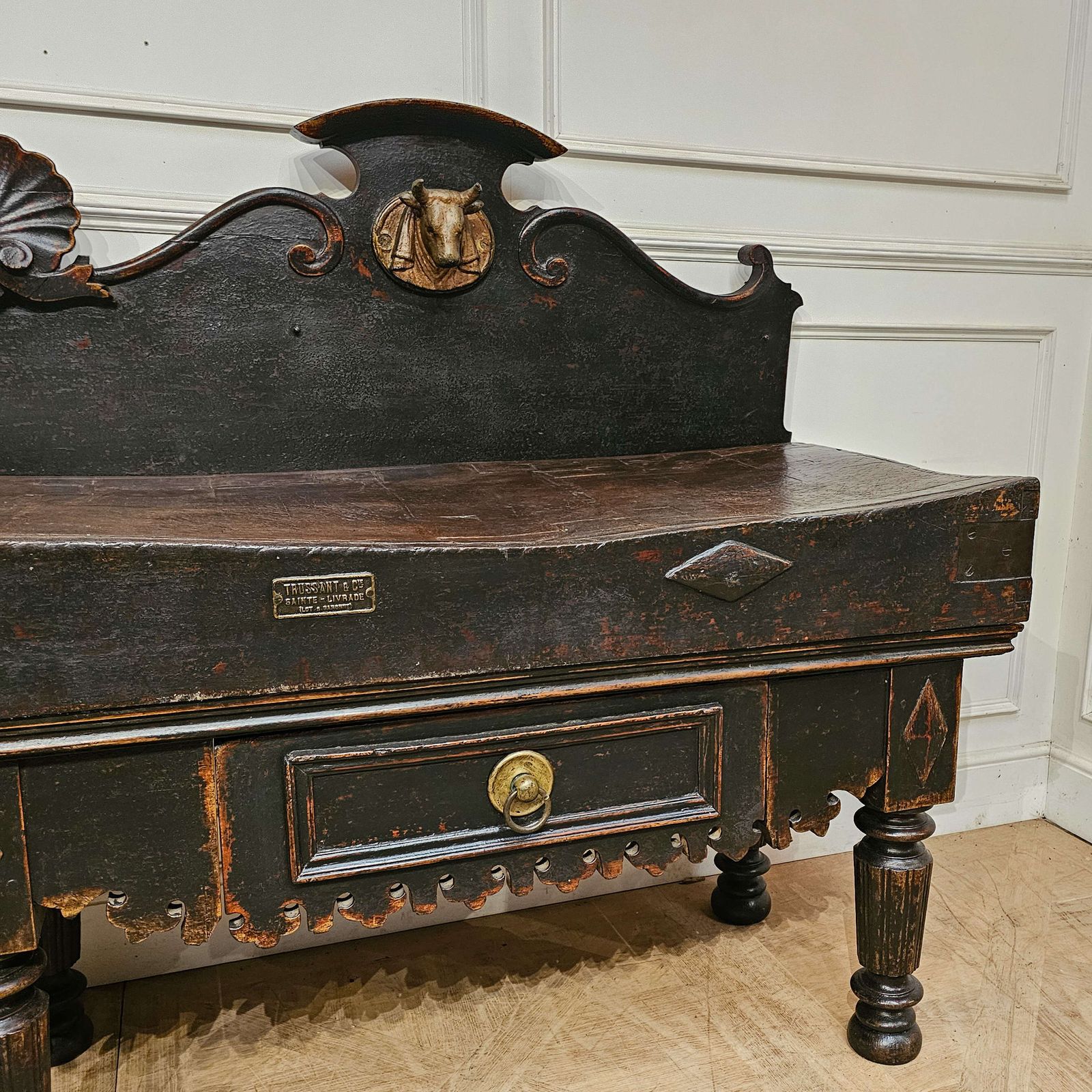 19th Century French Butchers Block By Trussant & Cie photo for sale